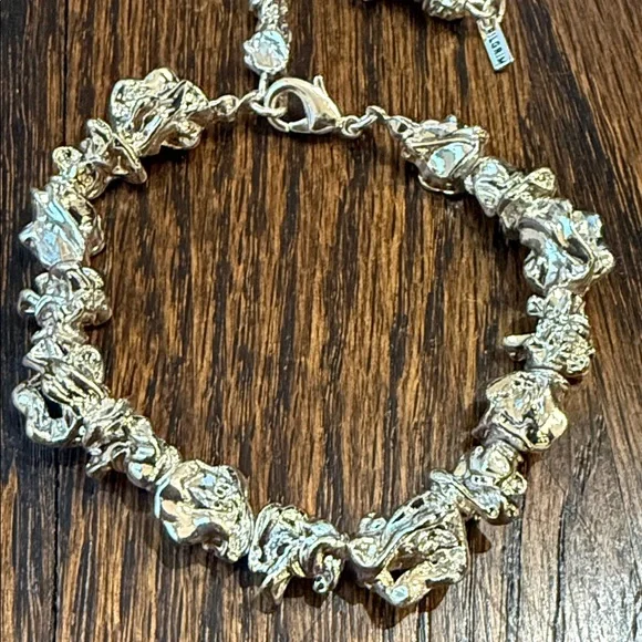 Pilgrim Silver Textured Nugget Bracelet - Picture 6 of 6